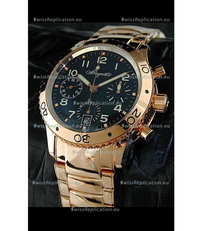 Breguet Aeronavale Swiss Replica Watch in Pink Gold