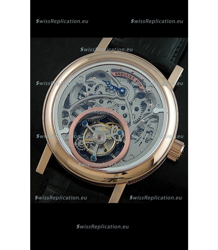 Breguet 4199 Swiss Watch in Grey Skeleton Tourbillon Watch
