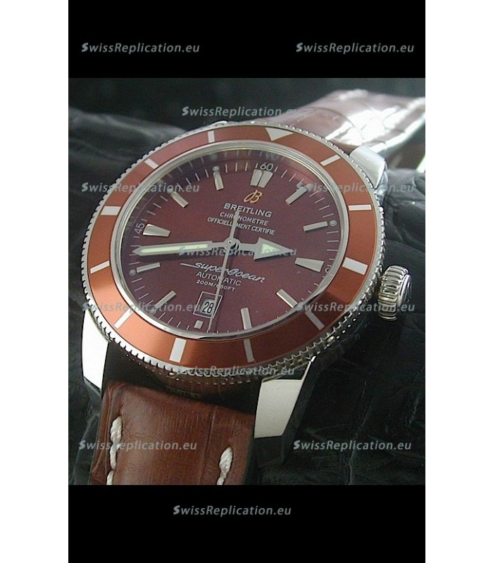 Breitling Superocean Swiss Replica Watch in Brown Dial