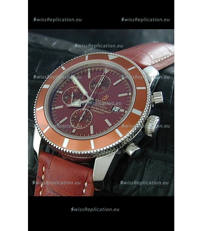 Breitling Superocean Swiss Replica Watch in Brown Dial