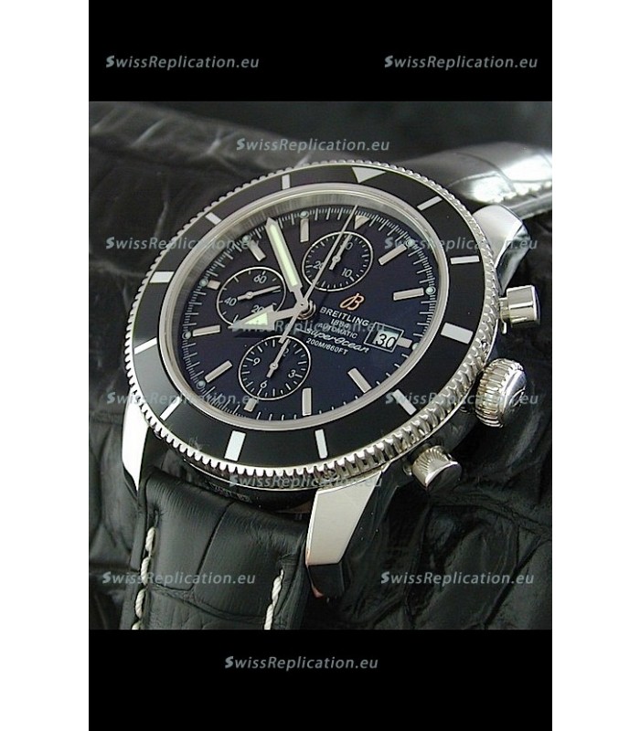 Breitling Superocean Swiss Replica Watch in Black Dial