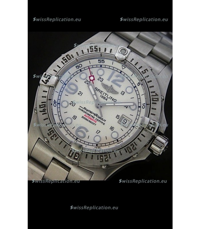 Breitling Superocean Swiss Replica Watch in White Dial