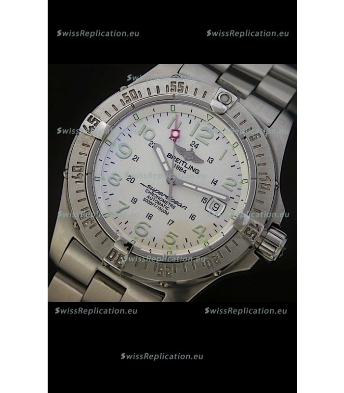 Breitling Superocean Swiss Replica Watch in White Dial