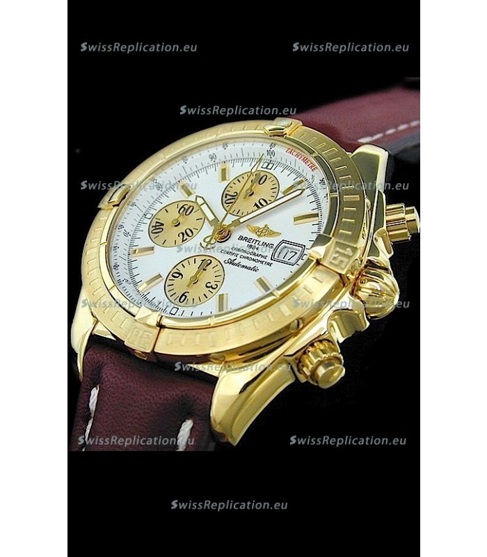 Breitling Evolution Swiss Replica Watch in Gold Case