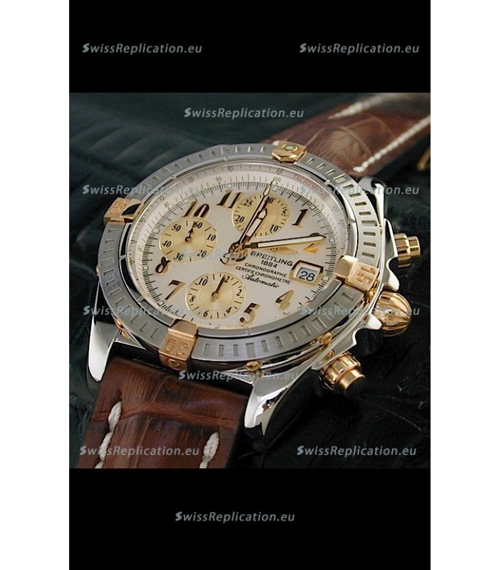 Breitling Windrider Swiss Replica Watch in White Dial Two Tone Markers