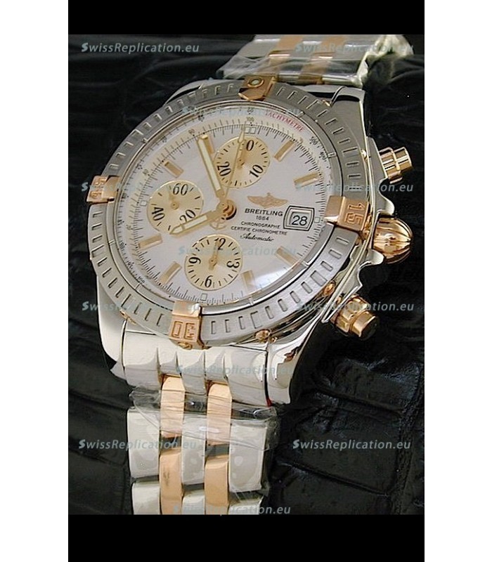 Breitling Windrider Swiss Replica Watch in White Dial Two Tone Case