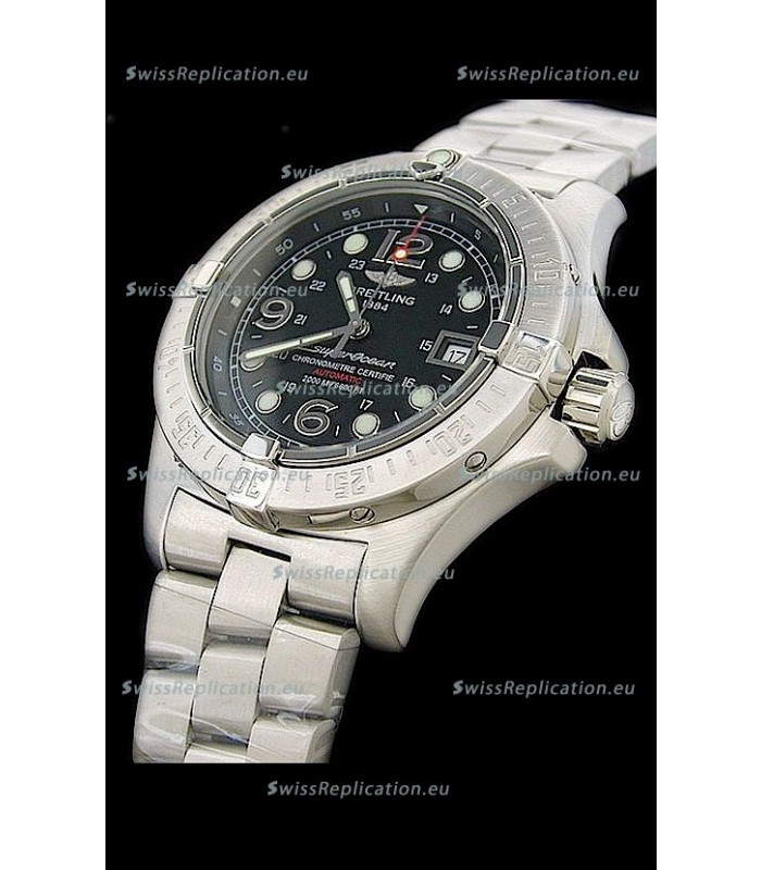 Breitling Superocean Steelfish Swiss Replica Watch in Black Dial