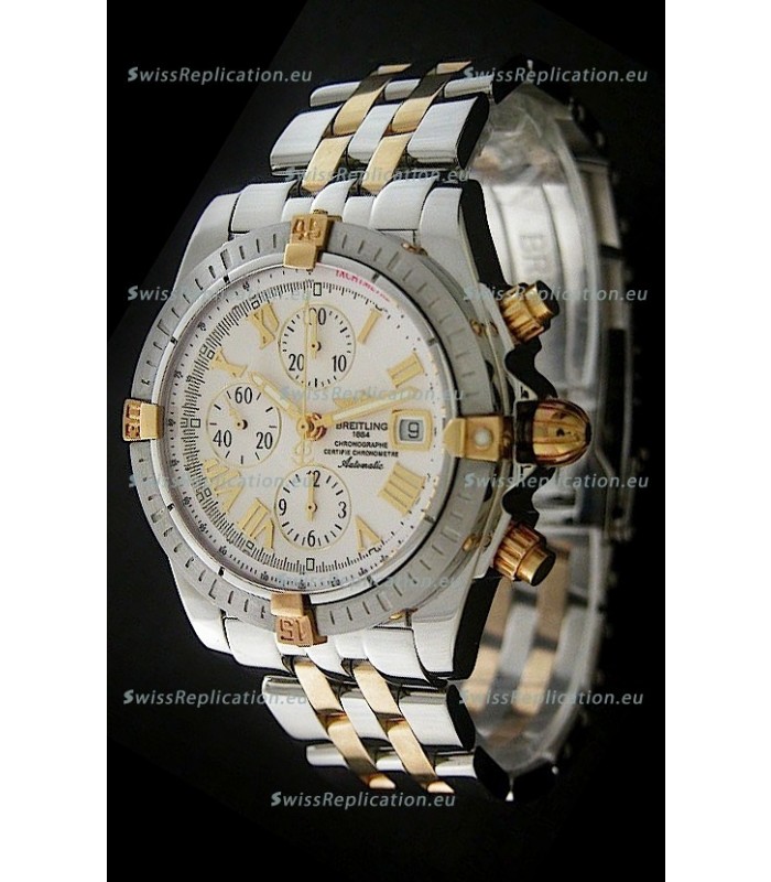 Breitling Chronomat Evolution Swiss Replica Watch in White Dial
