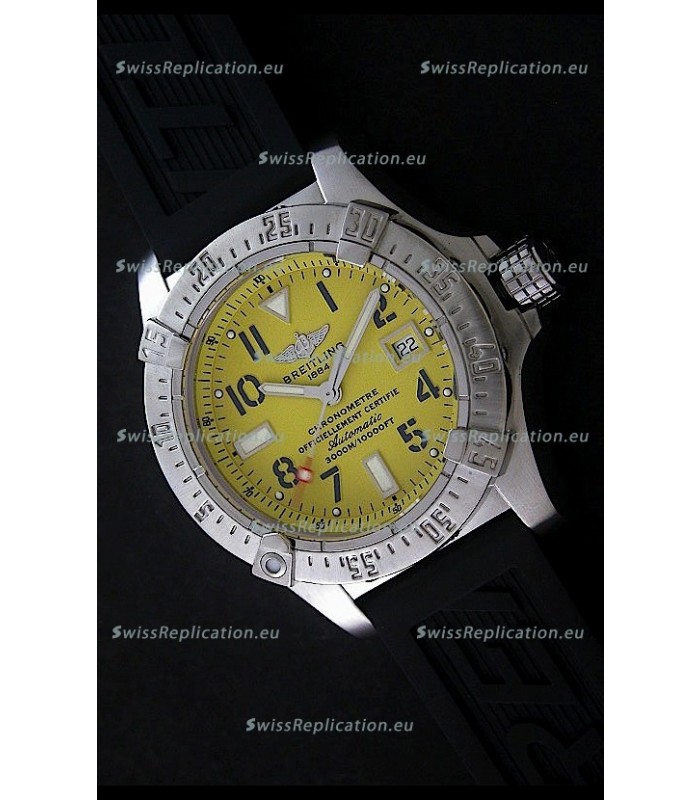 Breitling Avenger Seawolf Swiss Replica Watch in Yellow Dial 