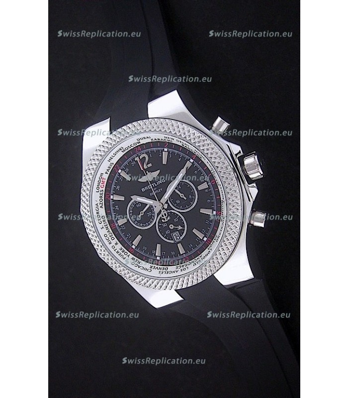 Breitling Bentley Chronograph Japanese Replica Watch in Black Dial