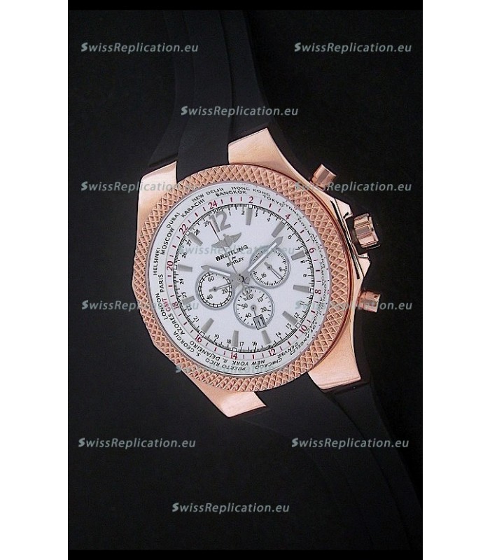 Breitling Bentley Chronograph Japanese Replica Watch in White Dial
