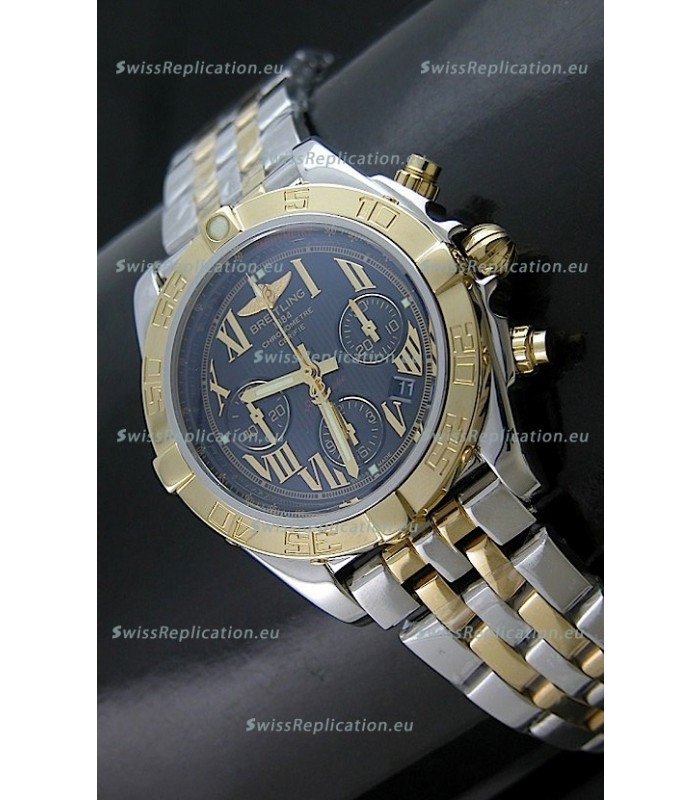 Breitling Chronomat B01 Two Tone Swiss Watch in Black Dial