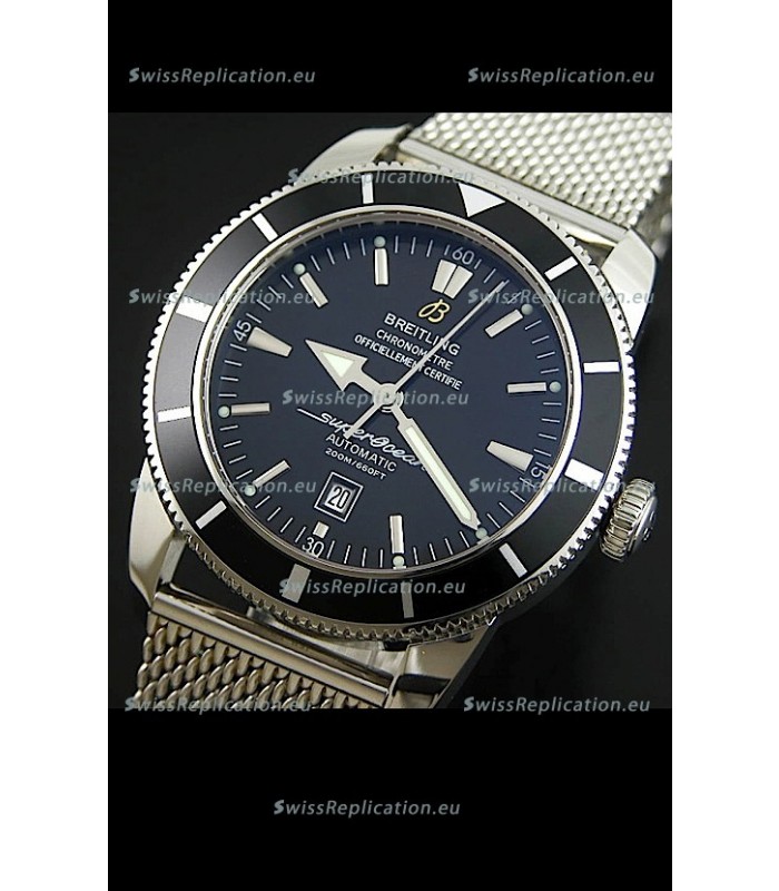 Breitling SuperOcean Swiss Replica Watch with Mesh Steel Strap - Ultimate Mirror Replica