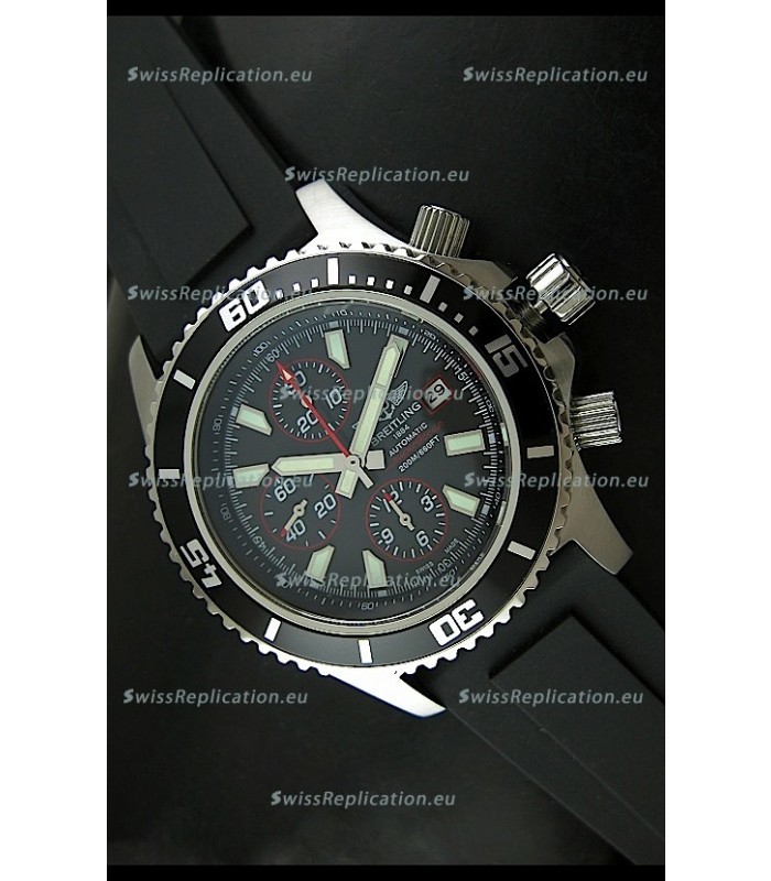 Breiting Superocean Chronograph Swiss Replica Watch in Black Dial - 1:1 Mirror Replica 
