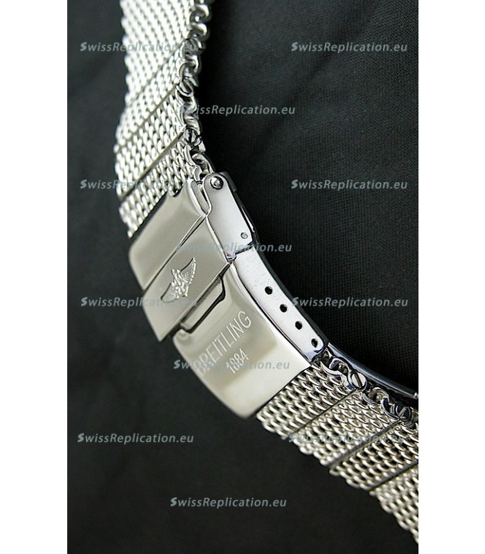 Breitling 440 Solid Stainless Steel Polished Strap with Breitling Double Fliplock Clasp