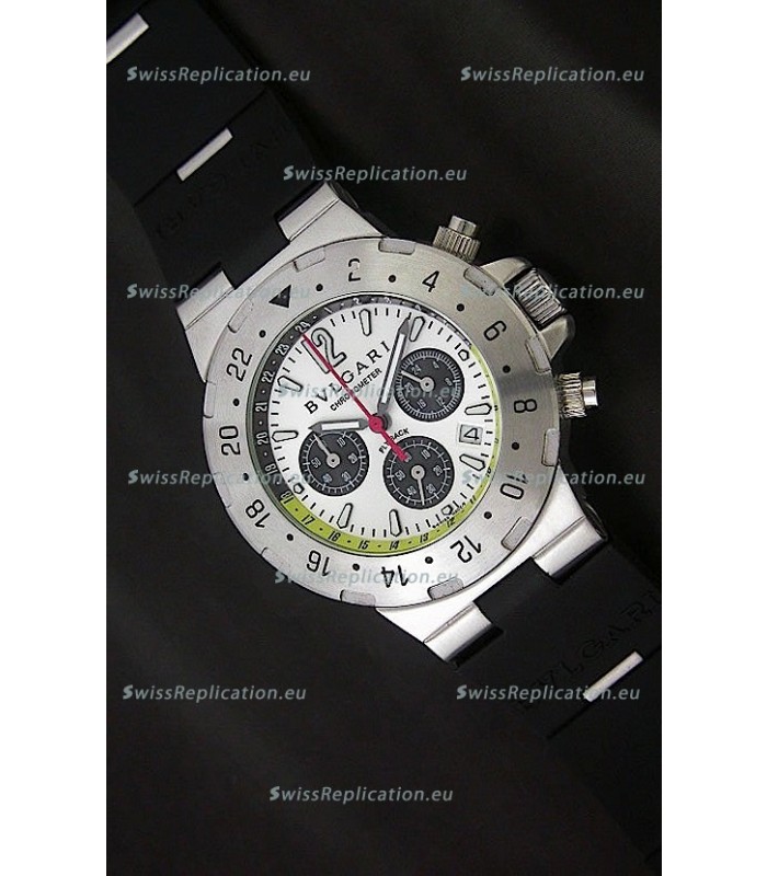 Bvlgari Diagono Chrono Swiss Replica Watch in White Dial