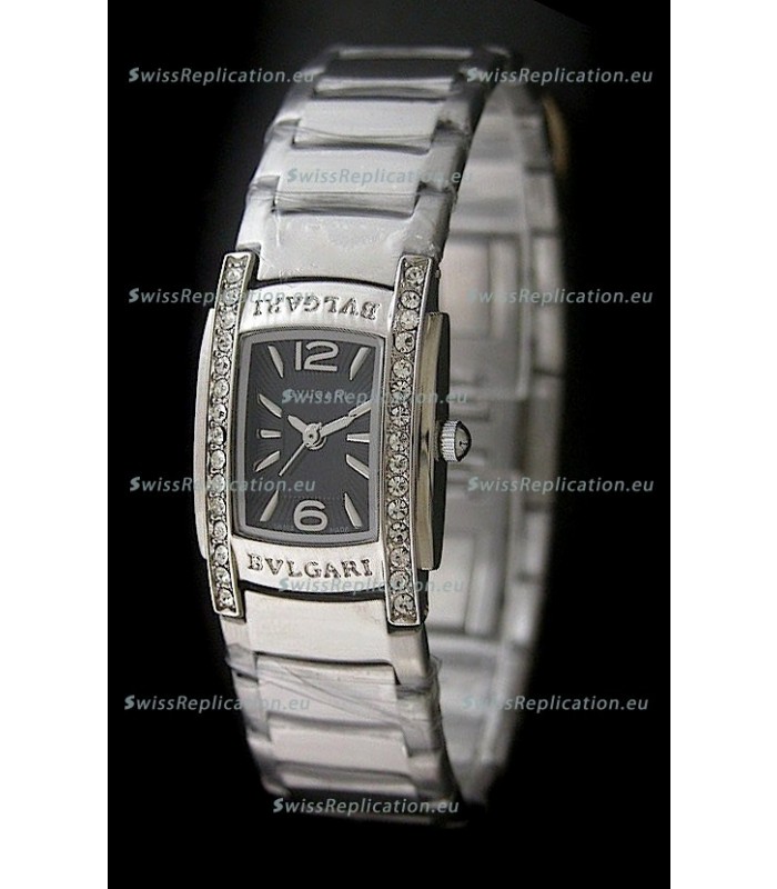Bvlgari Assioma Japanese Replica Quartz Watch in Black Dial