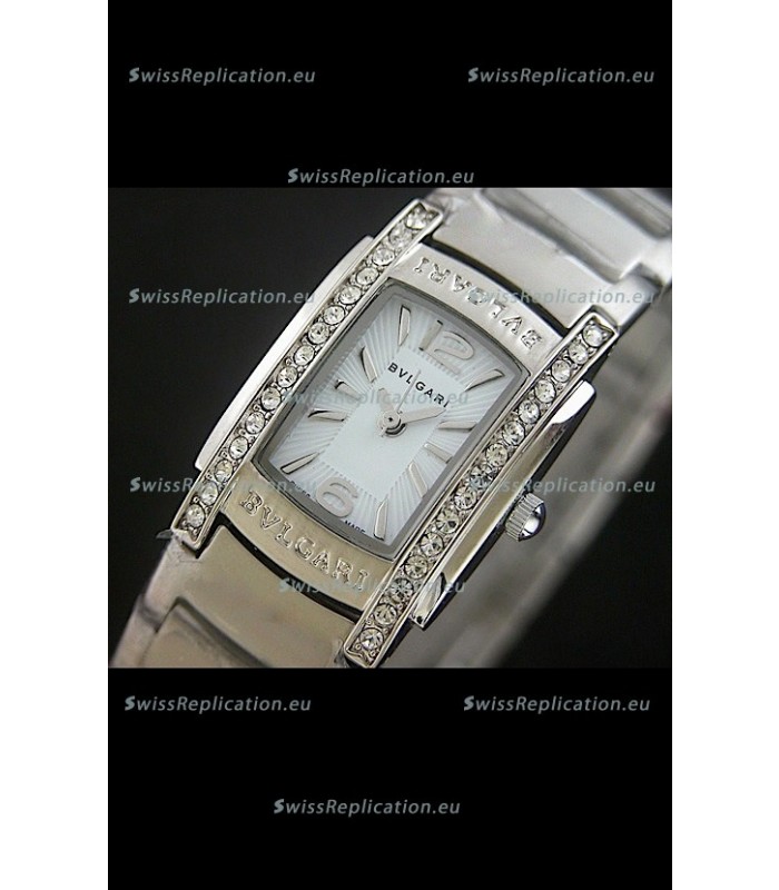 Bvlgari Assioma Japanese Replica Quartz Watch in White Dial