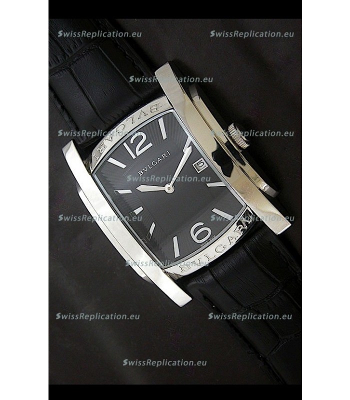 Bvlgari Assioma Japanese Replica Quartz Watch in Black Dial