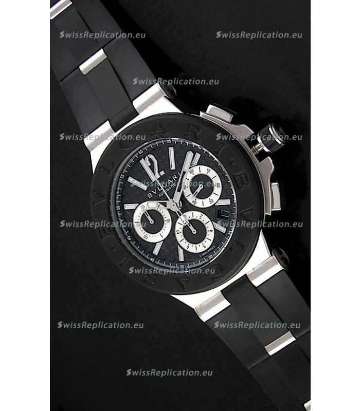 Bvlgari Diagono Swiss Replica Watch in Black Dial
