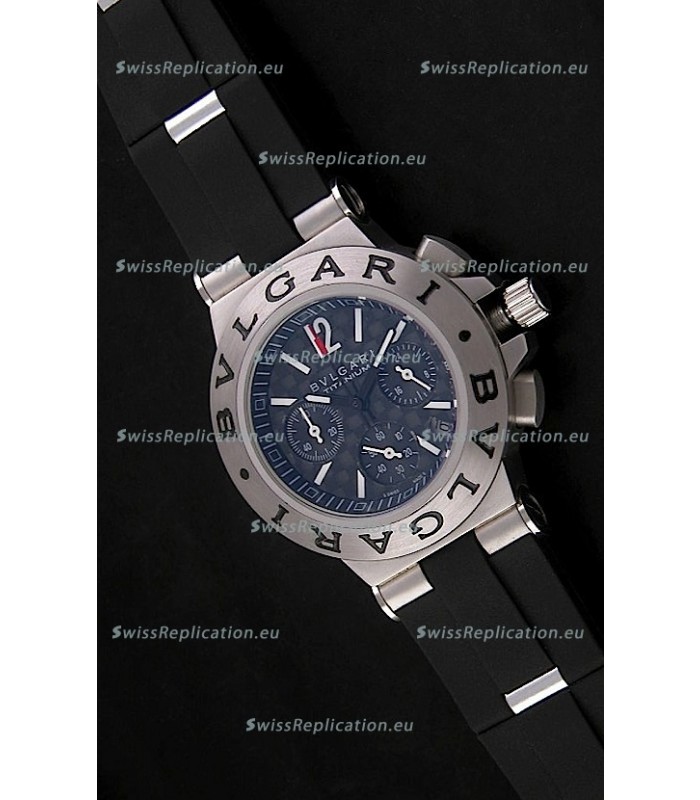 Bvlgari CH35 S Aluminium Japanese Replica Quartz Watch in Black Dial