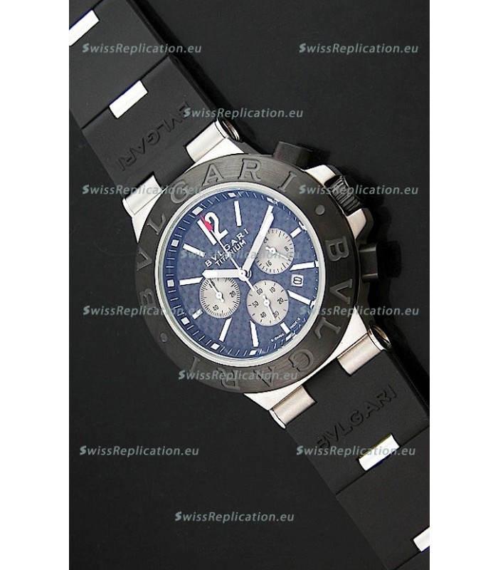 Bvlgari CH35 S Aluminium Japanese Replica Watch in Blue Dial