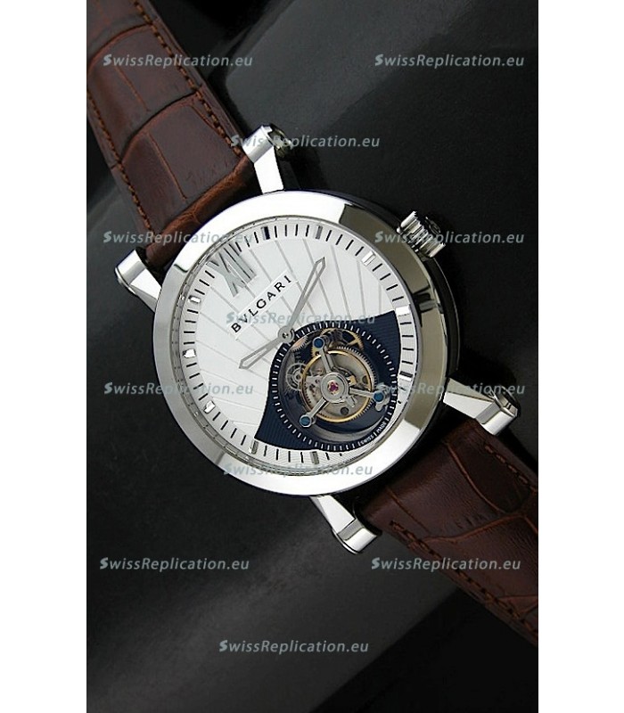 Bvlgari Sotirio Swiss Replica Tourbillon Watch in White Dial