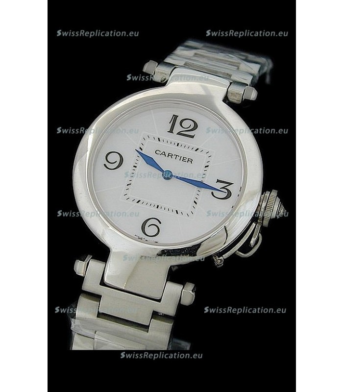 Cartier Pasha de Swiss Replica Automatic Watch in White Dial