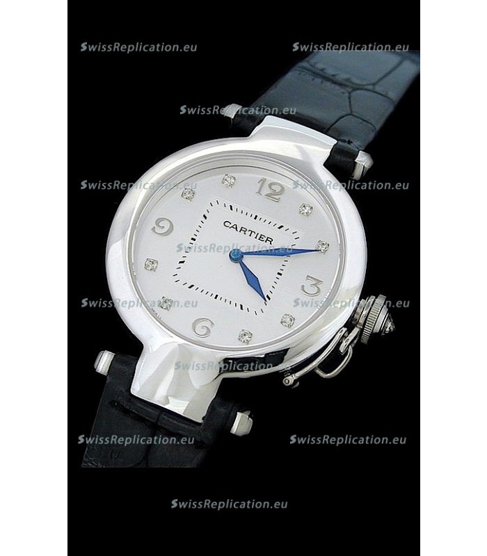 Cartier Pasha de Swiss Replica Automatic Watch in White Dial