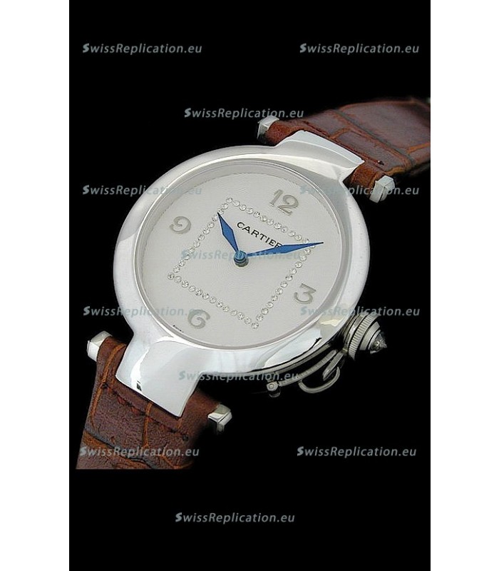 Cartier Pasha de Swiss Replica Automatic Watch in White Dial