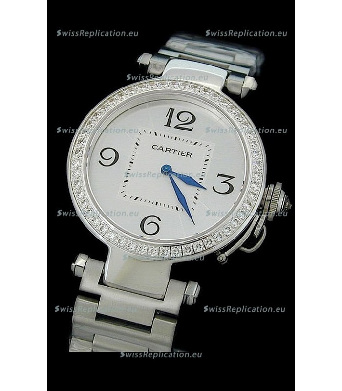 Cartier Pasha de Swiss Replica Automatic Watch in White Dial