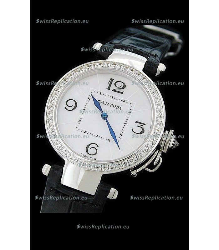 Cartier Pasha de Swiss Replica Automatic Watch in White Dial