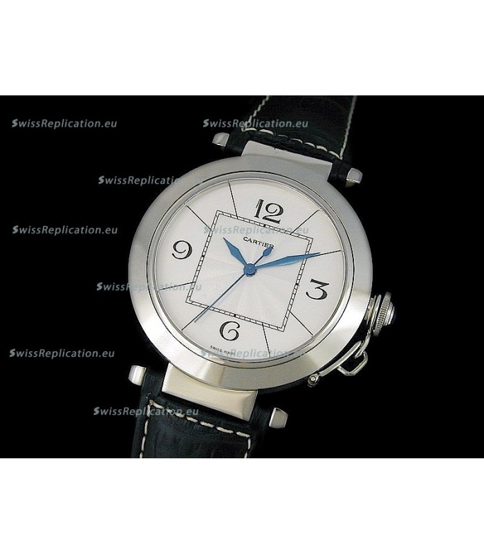 Cartier Pasha de Swiss Replica Automatic Watch in White Dial