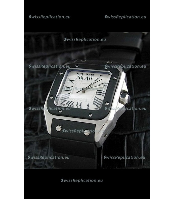 Cartier Santos Swiss Replica Watch in White Dial