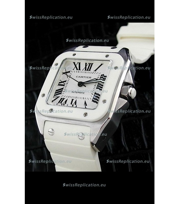 Cartier Santos Swiss Replica Watch in White Dial