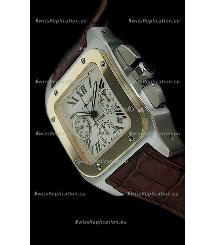 Cartier Santos Swiss Replica Watch in White Dial