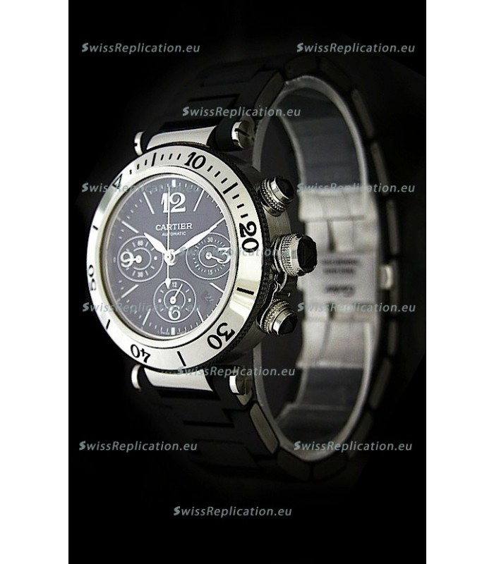 Cartier Pasha de Swiss Replica Watch in Black Dial