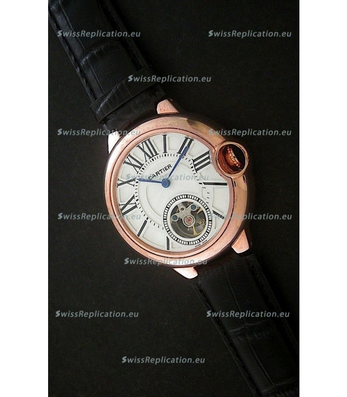 Cartier Ballon de Japanese Replica Watch in Rose Gold Case