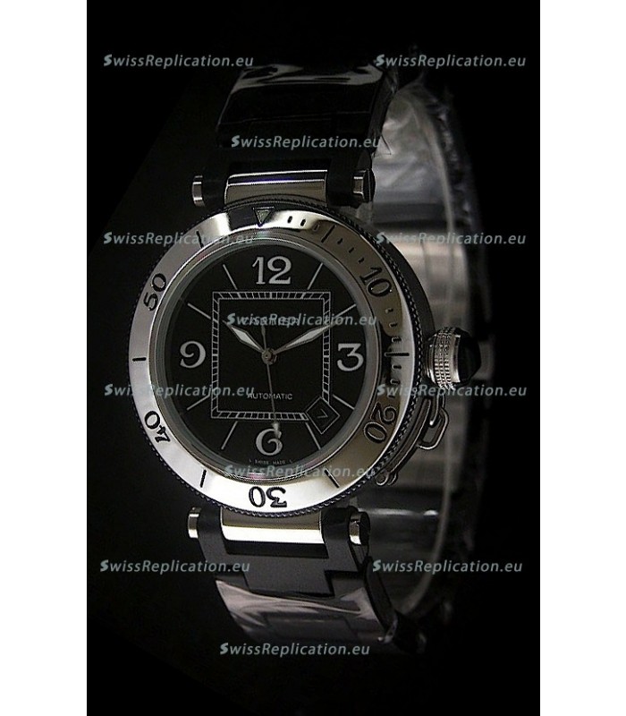 Cartier Pasha de Swiss Replica Watch in Black Dial