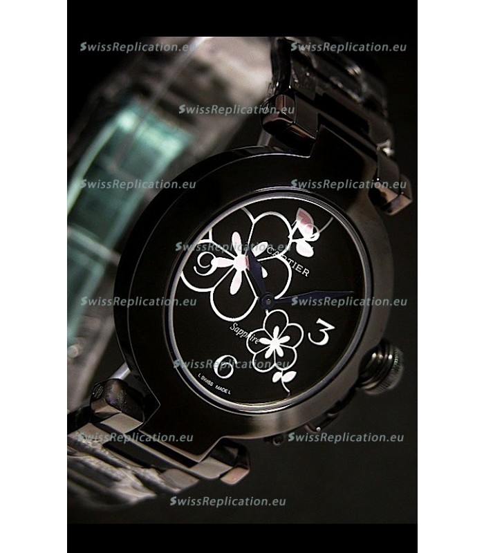 Cartier Pasha de Ladies Replica Watche in Black Dial