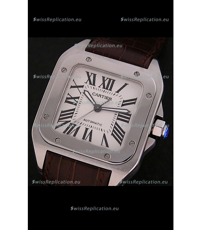 Cartier Santos Swiss Replica Watch in White Dial