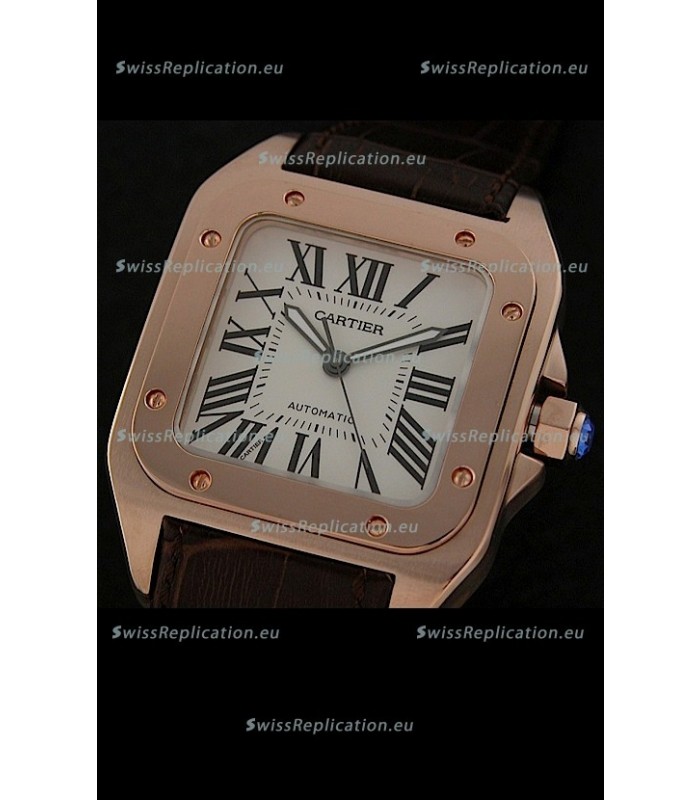 Cartier Santos Swiss Replica Watch in White Dial