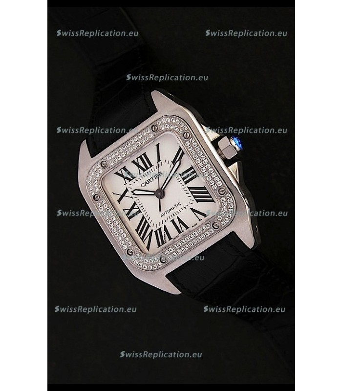 Cartier Santos in Swiss Replica Watch in White Dial