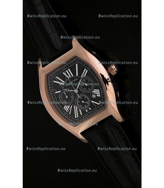 Cartier Tortue Japanese Replica Watch in Black Dial