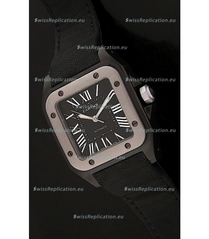 Cartier Santos Swiss Replica Titanium Bezel Watch