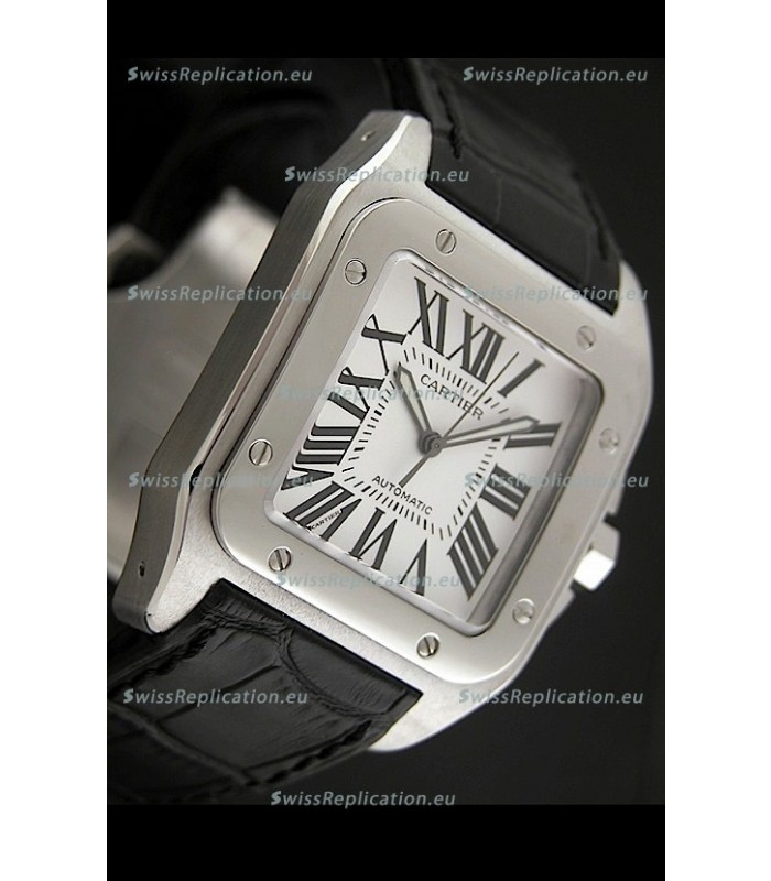 Cartier Santos Swiss Replica Watch in White Dial