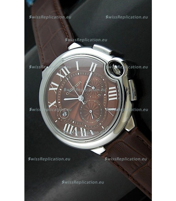 Cartier Ballon de Japanese Replica Watch in Brown Dial