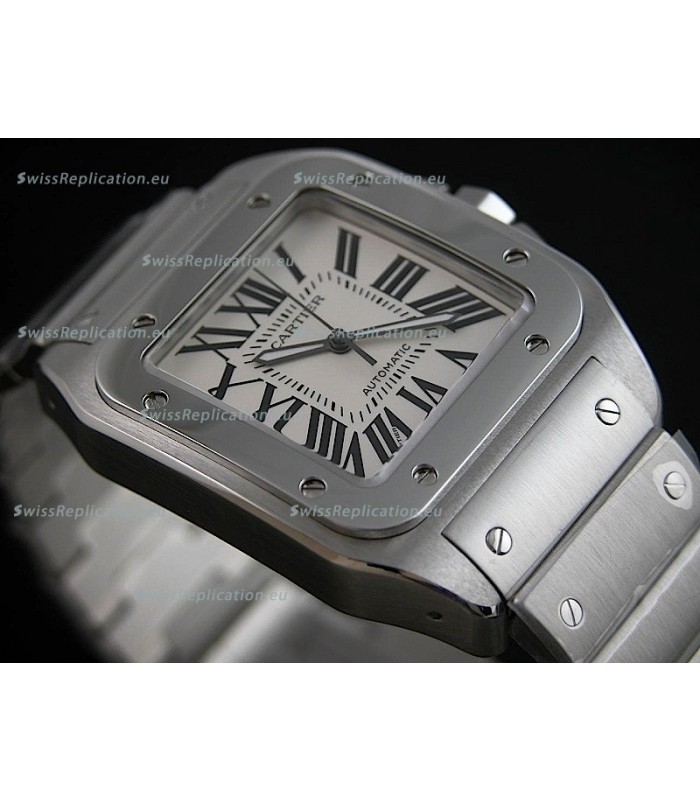 Cartier Santos Swiss Replica Watch in White Dial