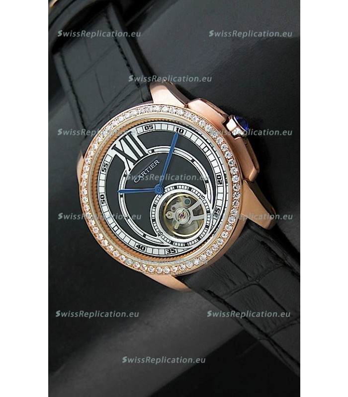 Calibre De Cartier Japanese Watch in Pink Gold Casing
