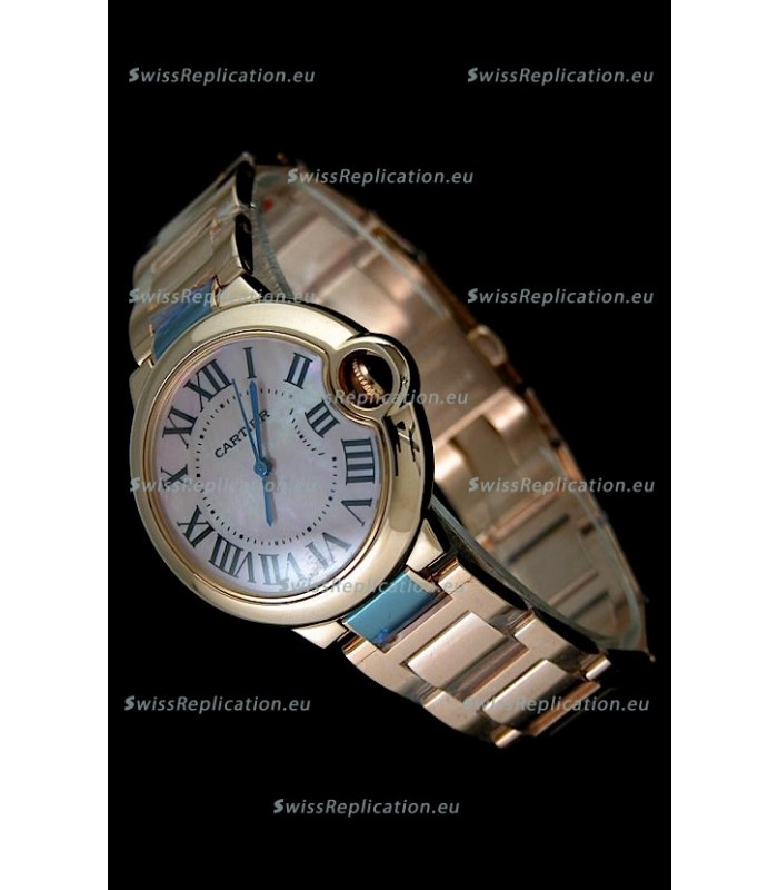 Cartier Balon de Swiss Replica Watch in Pink Dial